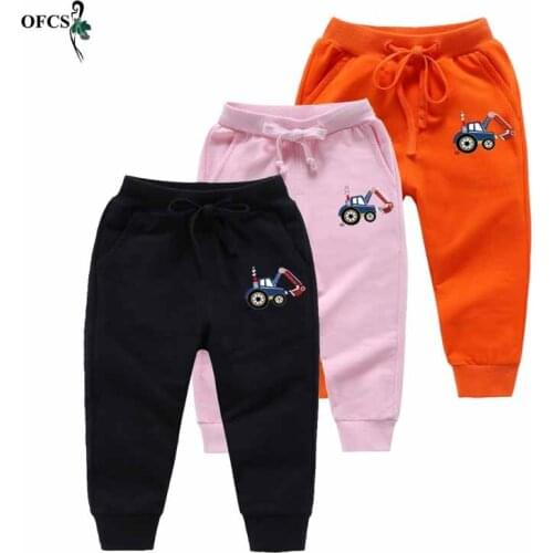 Boy Cartoon 100%Cotton Pants New Girls Fashion Sports Pants Spring Sweatpants For Girl Teenage Active Trousers Children Clothing