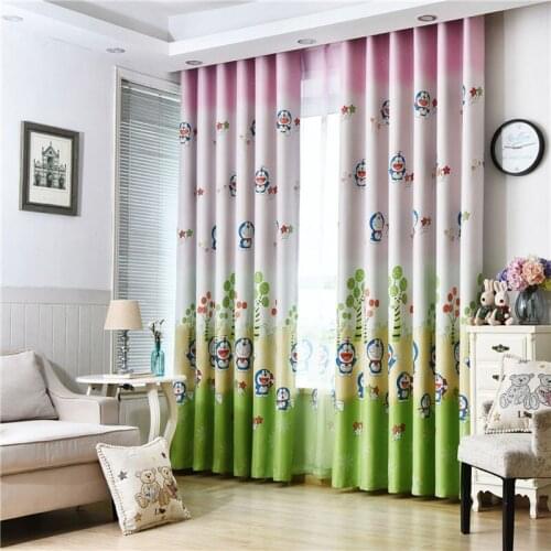 Cute Blackout Curtains For Living Room bedroom Children Boys Girls Animated Cartoon Doraemon Window Shade Screens