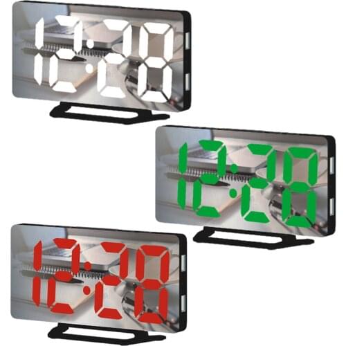 LED Digital Wall Clock 2 USB Port Desktop Simple Electronic Clock Student