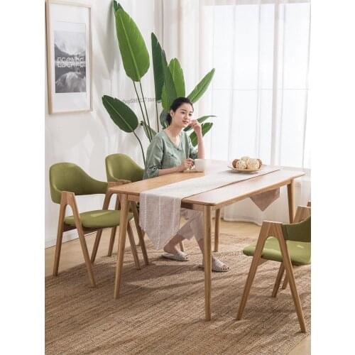 Fabric Solid Wood Dining Chair Nordic Chair Home Dining Table And Chair Wooden Stool Back Chair Single Wooden Chair Study Desk C