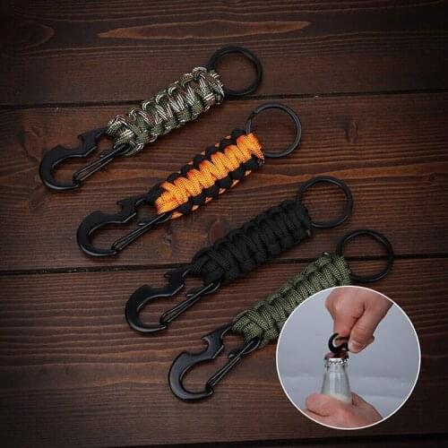 Outdoor Umbrella Rope Corkscrew Car Keychain Climb Keychain Tactical Survival Tool Carabiner Hook Cord Backpack Buckle