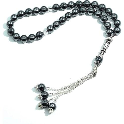The best Muslim Taisbyha 33 rosary black gallstone bead 8mm Ball counter Free Shipping