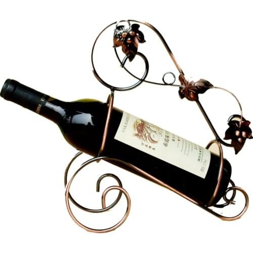 Vintage Metal Handmade Art Decoration Tabletop Wine Bottle Holder Style Artwork Crafting Iron Art