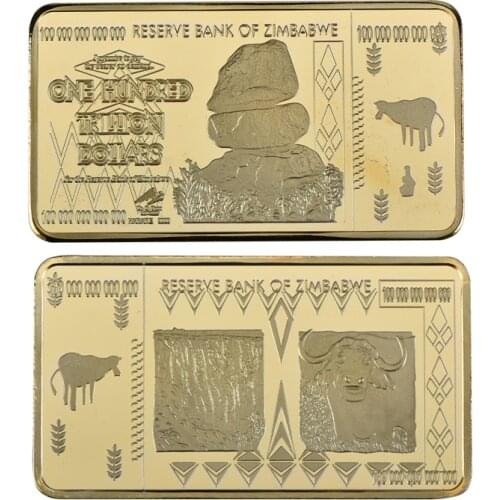 WR Zimbabwe Gold Plated Coins Collectibles with Coin Holder Silver Bullion Bar Challenge Coin Africa Coin Original Souvenir Gift