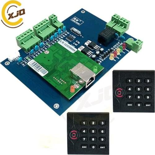 XJQ TCP/IP One Door Access controller with management software (1 Door access control panel + 2 password & rfid card readers)