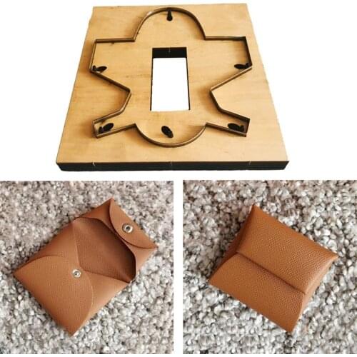 Japan Steel Blade DIY leather craft wooden die mould small wallet none sewing snap button coin bag hand punch template tool