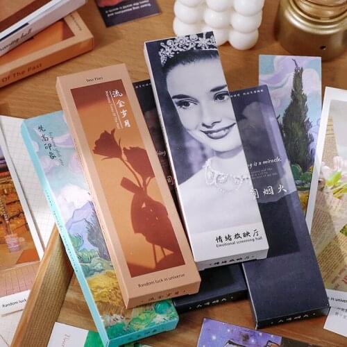 Yisuremia New Arrival 30pcs Retro Films Paper Bookmark For Books Holder Notes Book Markers Tab Kawaii School Office Stationery