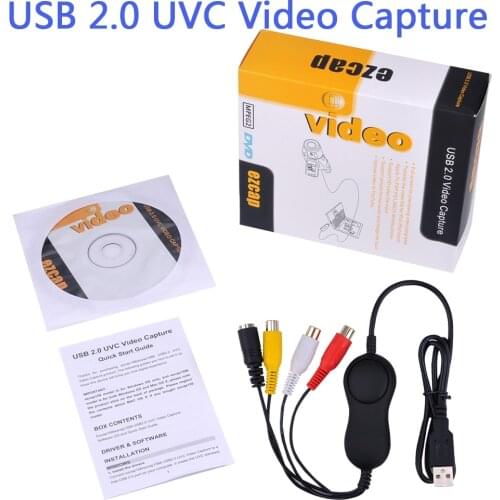 USB 2.0 UVC Audio Video Capture Analog Video Recording for XBOX PS3 VHS Old Camera Support Windows Linux MAC Win10