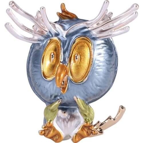 Lovely Owl 4 Colors Enamel Birds Brooches for Women Alloy Bird Cute Animal Party Casual Brooch Pins Gifts Jewelry