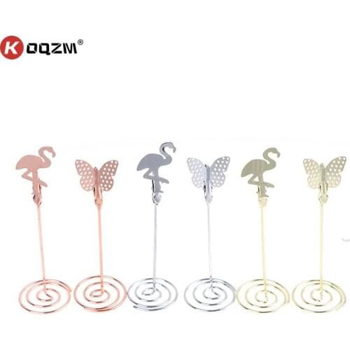 1 pcs Metallic Paper Clamp Card Holder Photo Clip Table Numbers Holder Stand Message Clips Wedding Party Supplies