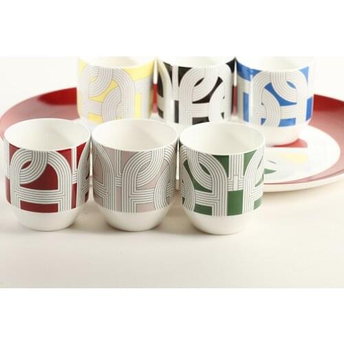 1PC Tray 6PCS Mugs 160ml Bone China Coffee Set Coffee Cups Set