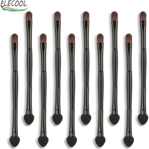 ELECOOL 10 Pcs Professional Sponge Stick Eye Shadow Applicator Cosmetics Makeup Brushes Double-head Eyeshadow Brushers For Tools