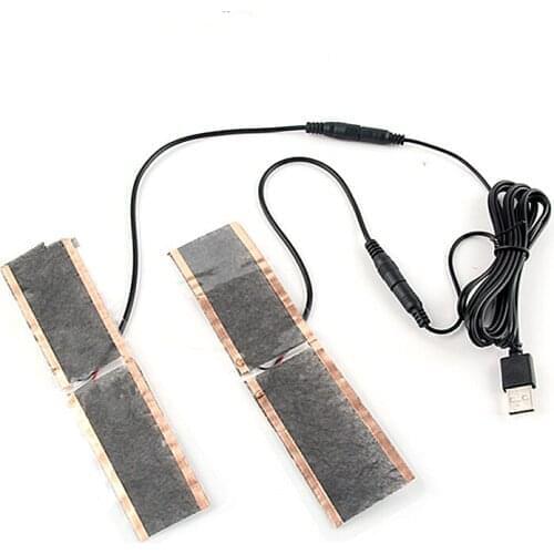 2Pcs Carbon Fiber Heating Pad Winter Cycling Skiing Heating Film Electric Infrared Fever Heat Mat Warm Arm Hand Waist Golves