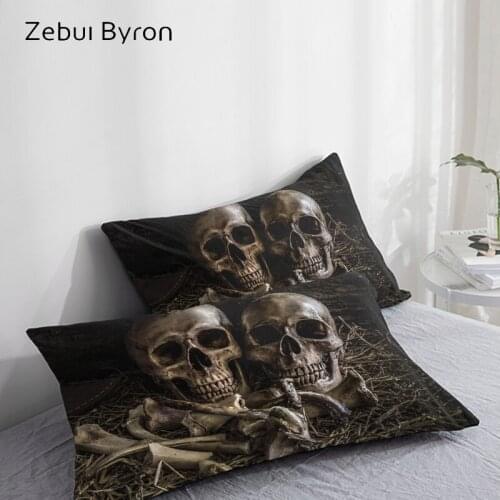 3D HD Pillow Case Pillowcase Custom/50x70/50x75/50x80/70x70,Decorative Pillow Cover,halloween skull Bedding pillowcases