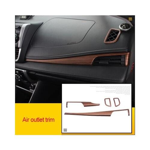 For Toyota VIOS 2014-2018 ABS chrome Peach grain Air outlet trim 4pcs