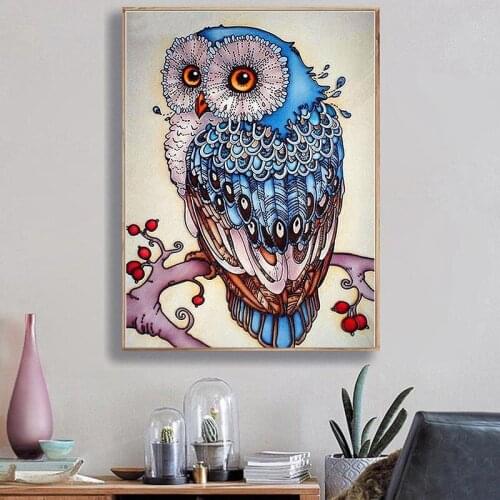5D DIY Diamond Painting Owl Cross stitch Full Square Diamond Embroidery Mosaic Picture Rhinestone Home Decor Christmas gift