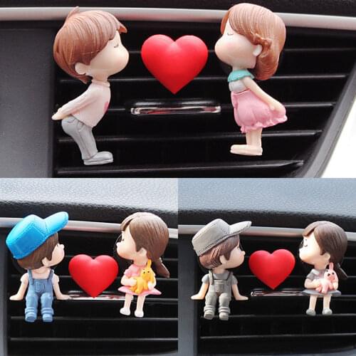 Lovely Couple Girl Boy Car Air Vent Freshener Perfume Clip Aromas Diffuser Decor Car Fragrance Air Conditioning Perfume Clip