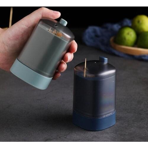 Automatic Press Out Toothpick Box Holder Container Portable Tooth Pick Dispenser Automatic Cotton Swab Organizer Decoration