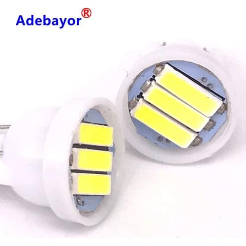 100X CAR LED w5w 194 T10 3 led SMD 7020 t10 7014 3smd Wedge Car Auto LED Light Bulb Lamp White free shipping