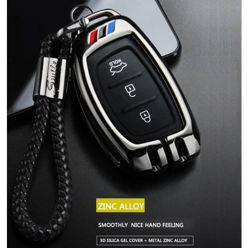 Car key case cover fob key chain For Hyundai IX35 I40 hb20 Santa Fe Creta Solaris 2017 i10 i20 i30 Elantra Accent IX25 IX45