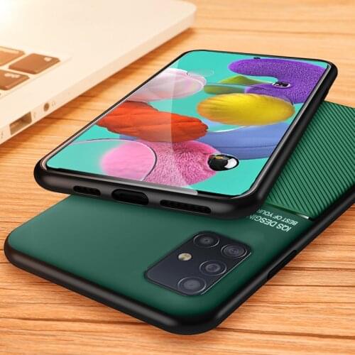For Samsung Galaxy A51 A71 Note10 10plus s10 Case Slim Leather Texture Matte Protective Phone Cases For Galaxy S20 Ultra S20Plus