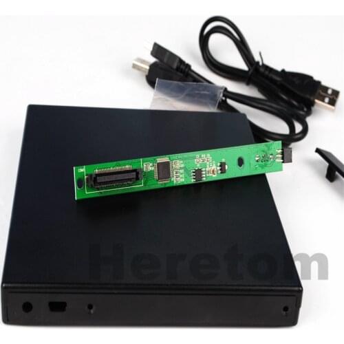 Heretom 12.7mm USB 2.0 External DVD/CD-ROM Case IDE/ PATA to SATA Optical Disk Drive Enclosure For Laptop PC