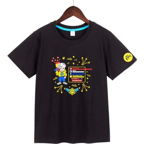 Cartoon Merch A4 Kids T-shirt Summer Short Sleeve Boy Girl 100% Cotton T Shirt Tops Tee Мерч А4 Baby Clothing