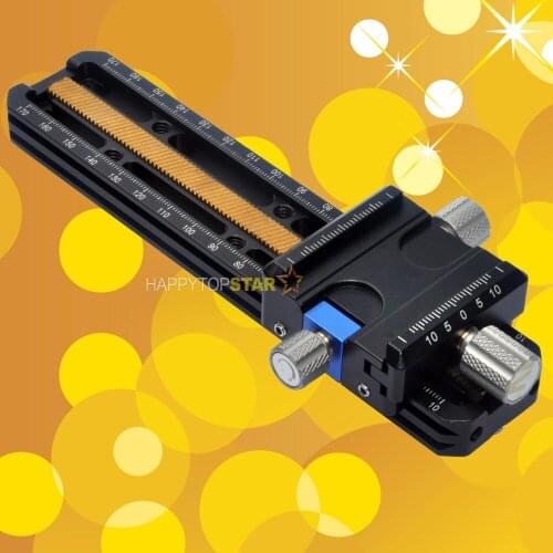 Free Shipping 2 way Macro Shot Focusing Rail Slider Tripod Head Quick Release Plate Holder For Canon Nikon Pentax Arca Swiss RRS