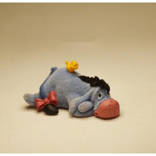 Disney Winnies Friends Eeyore Flocked Fabric Action Figure Toys Funny Eeyore The Donkey Action Figure Toys Gift for Kids Girls