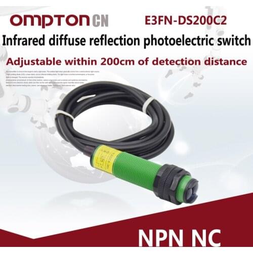 Photoelectric Sensors E3FN-DS200C2 NPN NC Infrared diffuse reflection photoelectric switch Detect objects Any opaque objects