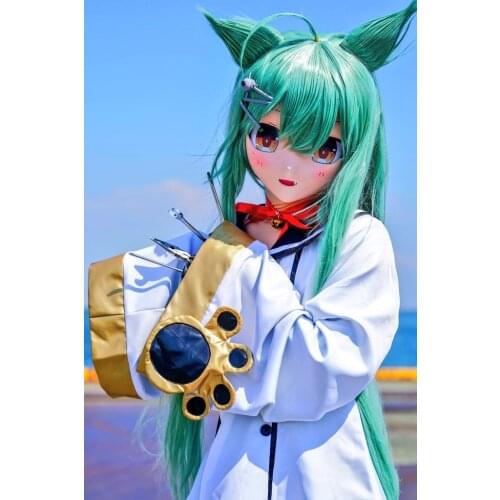 KGM 17) Crossdressing Girl BJD Doll Azur Lane Comic Mask Realistic Silica Akashi Kurumi Cosplay Kigurumi Crossdresser Mask
