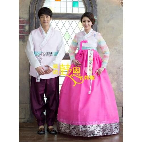 2019 Top Salev Korean traditional hanbok dress women men hanbok bride groom Wedding party Hallowen Cosplay Gift