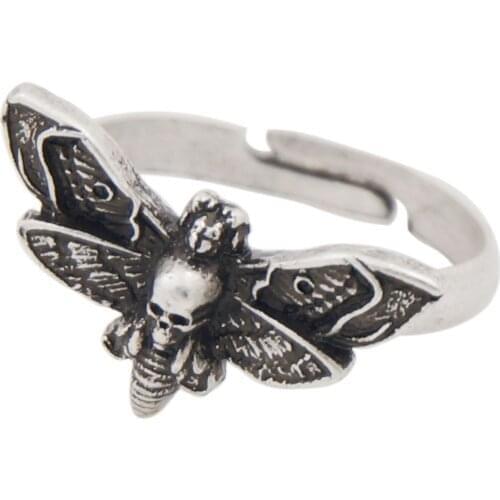 Dead Head Moth Mini Cute Ring Wicca Talisman Jewelry Gothic Vintage