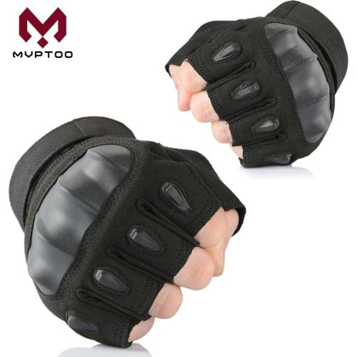 Motorcycle Fingerless Gloves Hard Rubber Protective Gear Motocross Motorbike Scooter Moto Cycling Biker Racing Riding Summer Men