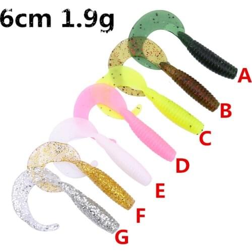 1 pc 6cm 1.9g Soft Bait Bent Tail Artificial Bait Sea Fishing Freshwater Artificial Swimbait Finshing Accessories