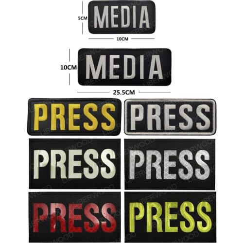 PRESS IR PATCH Infrared Reflective Emblem Tactical Military Army Patch Media Journalist Correspondent Press Reporter Applique