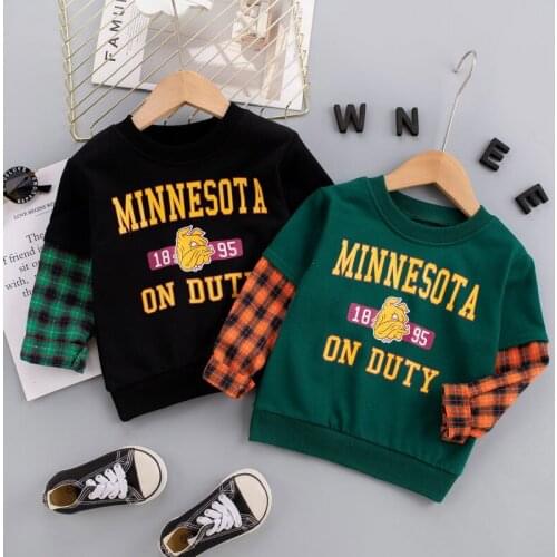 2021 New Spring Autumn Baby Boys Girl Cartoon Cotton Hoodies Sweatshirt Children Kids Casual T-Shirt Sportswear Infant Clothing