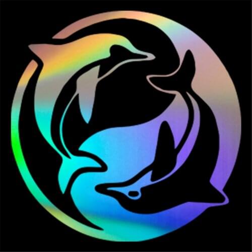 New Yin Yang Dolphin Car Sticker for Auto Truck Window Door Bumper Kayak Wall Home Laptop Car Decor Vinyl Decal Motorcycle
