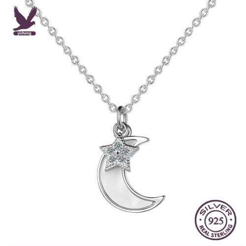 YiChong GAuthentic 925 Sterling Silver Pendant Necklace For Women Girls Luxury Bijoux Rather Beautiful New Year Jewelry Gift