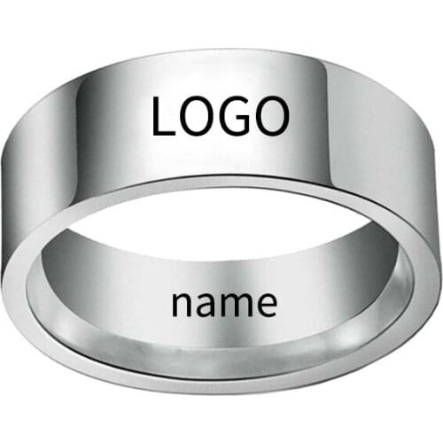 YWSHK 2021 Silver Stainless Steel Ring for Women Custom Engrave Lover Couple Rings Mens Charm Jewelry Wholesale