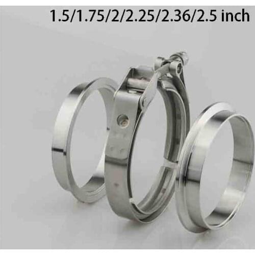 1.5/1.75/2/2.25/2.36/2.5 inch V-Band Clamp Male/Female Flange Kit V-band Turbo Exhaust Pipes Car Accessories
