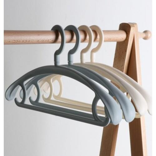 10pcs/lot 42cm thick wide shoulder anti-skid plastic clothing rack multi-functional adult household drying clothes rack