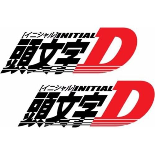 2PCS Reflective Initial D Drift Racing Car Stickers Styling Bumper Window Cover Scratches Decals Accessories 18cm*8cm