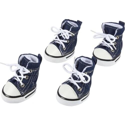 4Pcs Shoes Non-slip Breathable Cloth Fashion Puppy Shoes for Outdoor