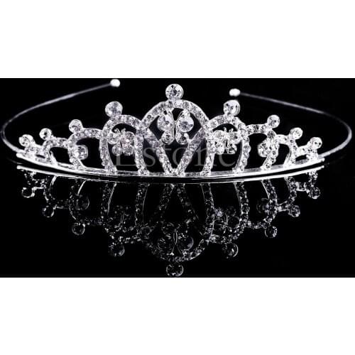97QE Vintage Wedding Bridal Crystal Rhinestone Headband Crown Hair Accessories Tiara
