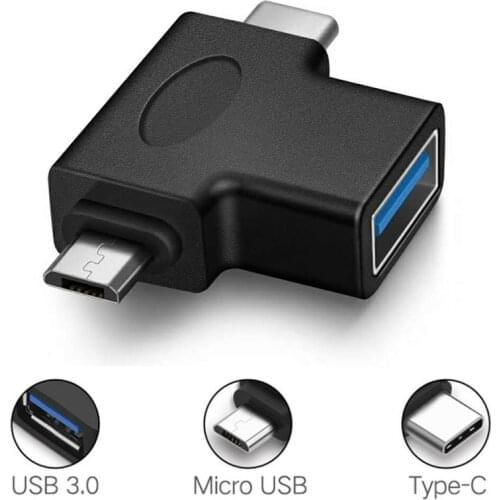2 In 1 OTG Adapter USB 3.1 Type-C + Micro USB Male to USB 3.0 Female Converter for Huawei Xiaomi One Plus Nexus 6P for U Disk