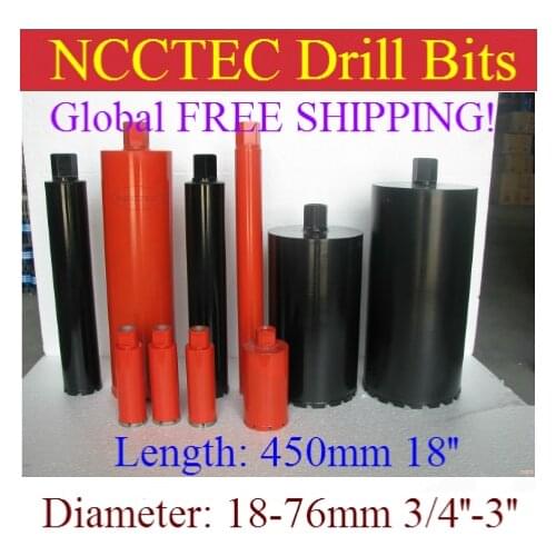 16-76mm * 450mm crown diamond drilling bits | 5/8''- 3'' * 18'' concrete wall wet core bits | Professional engineering drill