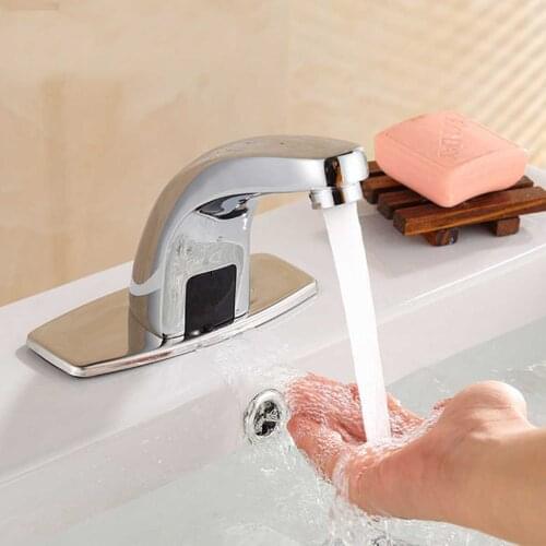 Automatic Sink Mixers Sensor Tap Hands Free Infrared Water Tap Hands Touchless Cold Inductive Electric Basin Faucet Bathroom