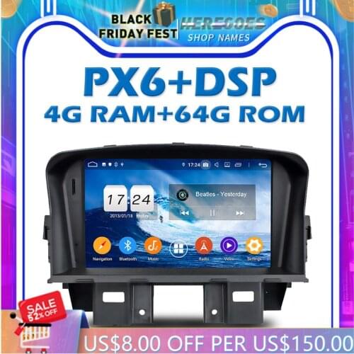 PX6 DSP IPS A Android 10.0 4G + 64G Car DVD Player Wifi Bluetooth 5.0 RDS Auto RADIO GPS Map For Chevrolet CRUZE 2008-2011 2012