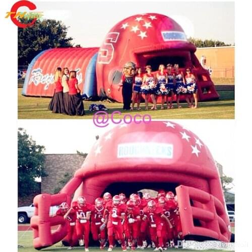 Free air ship to door! High quality school sport games inflatable helmet tunnel/custom make football tunnel/ helmet entrance
